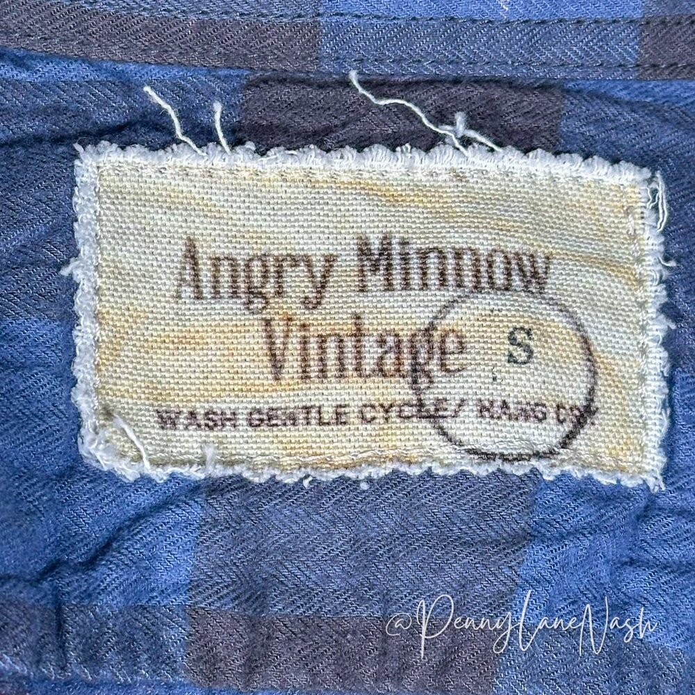 Angry Minnow Vintage Distressed Plaid Ornate Flared Sleeves Shirt - Picture 6 of 9